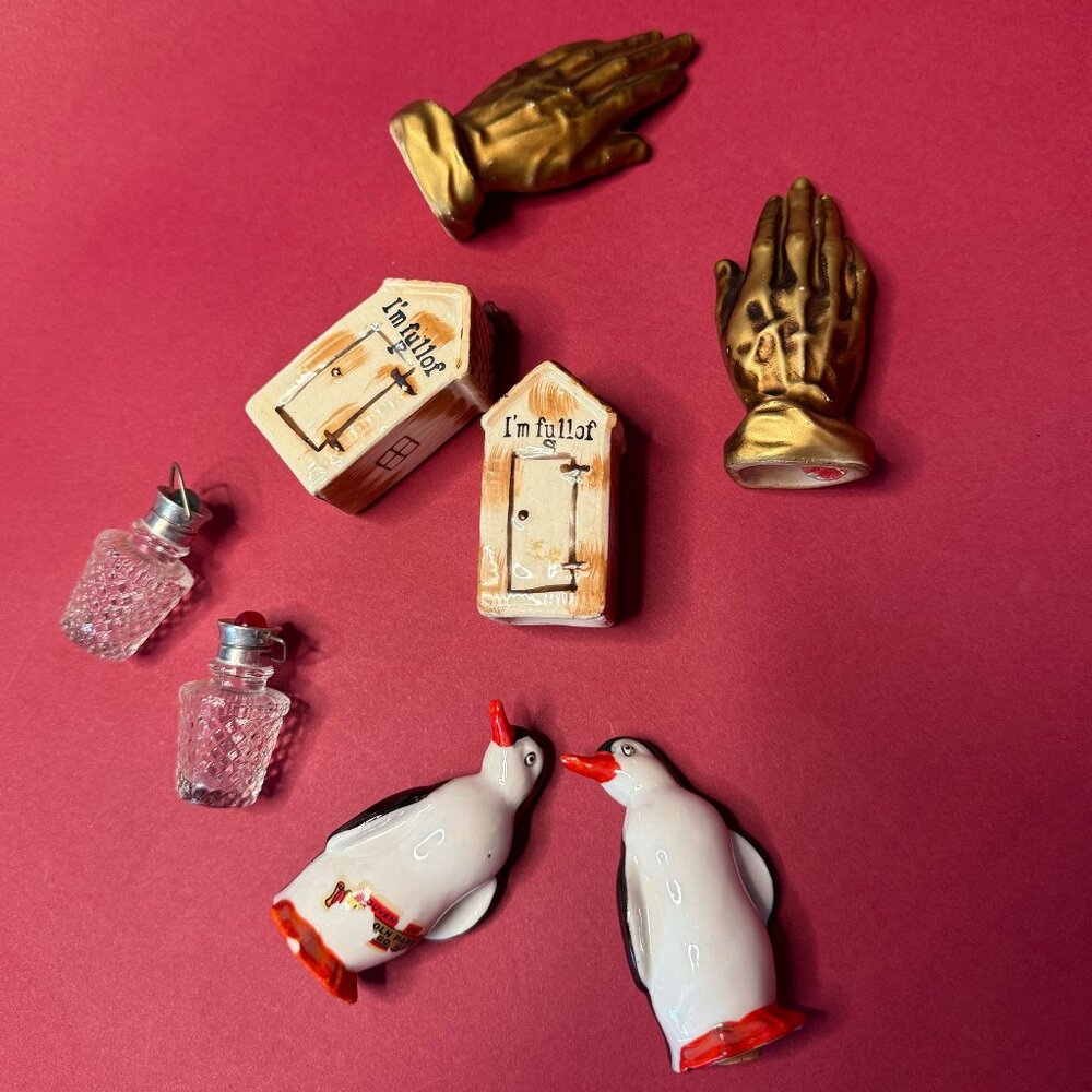 Vintage Miniature Salt and Pepper Shaker Collection from 1950s - Retro Kitchen